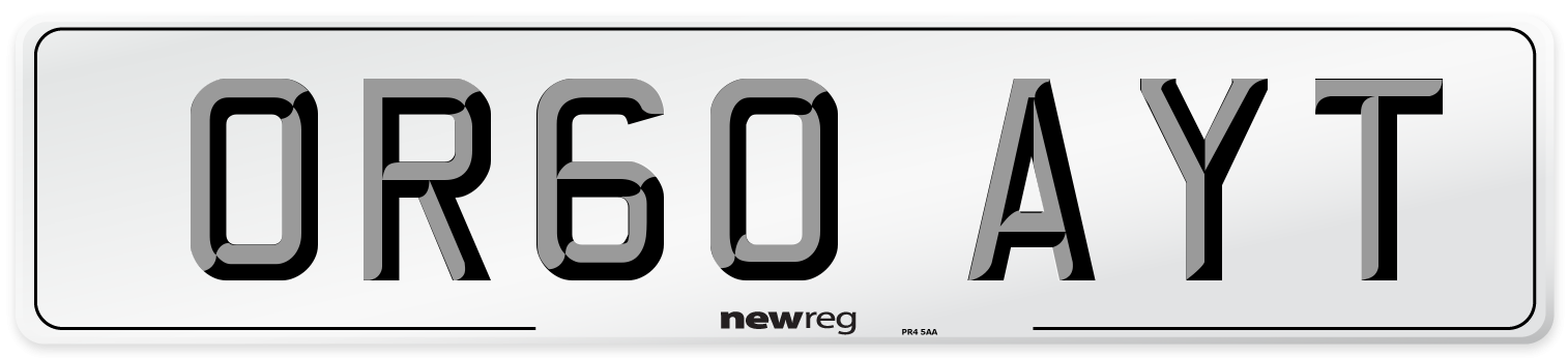 OR60 AYT Number Plate from New Reg